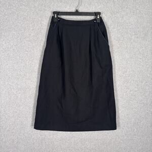 Vintage Wilroy Skirt Small Black Midi Pleated Academia‎ Career Twee 60s 70s 90s